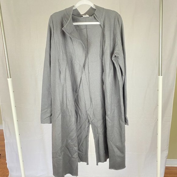 Sarah Pacini Charcoal Grey Long Sweater Jacket Zip Cardigan Size 2 - Picture 11 of 12